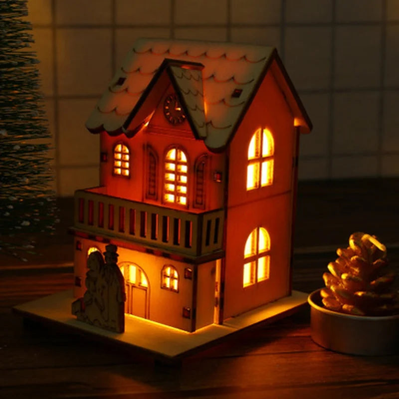 Lighted Wooden Christmas House, LED Church, Cottage or Chalet