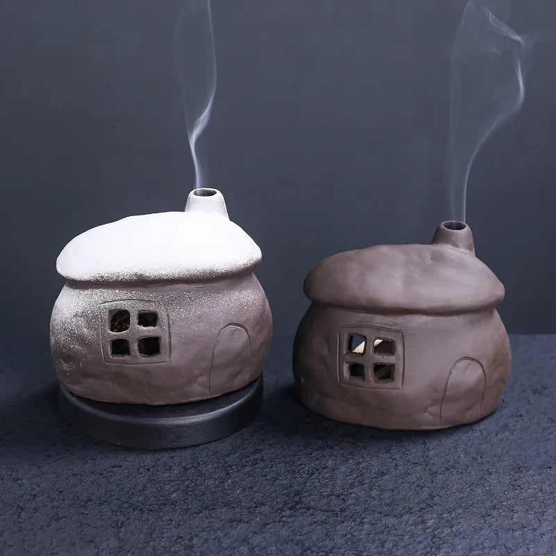 Cottage Incense Burner, Ceramic Palo Santo Holder