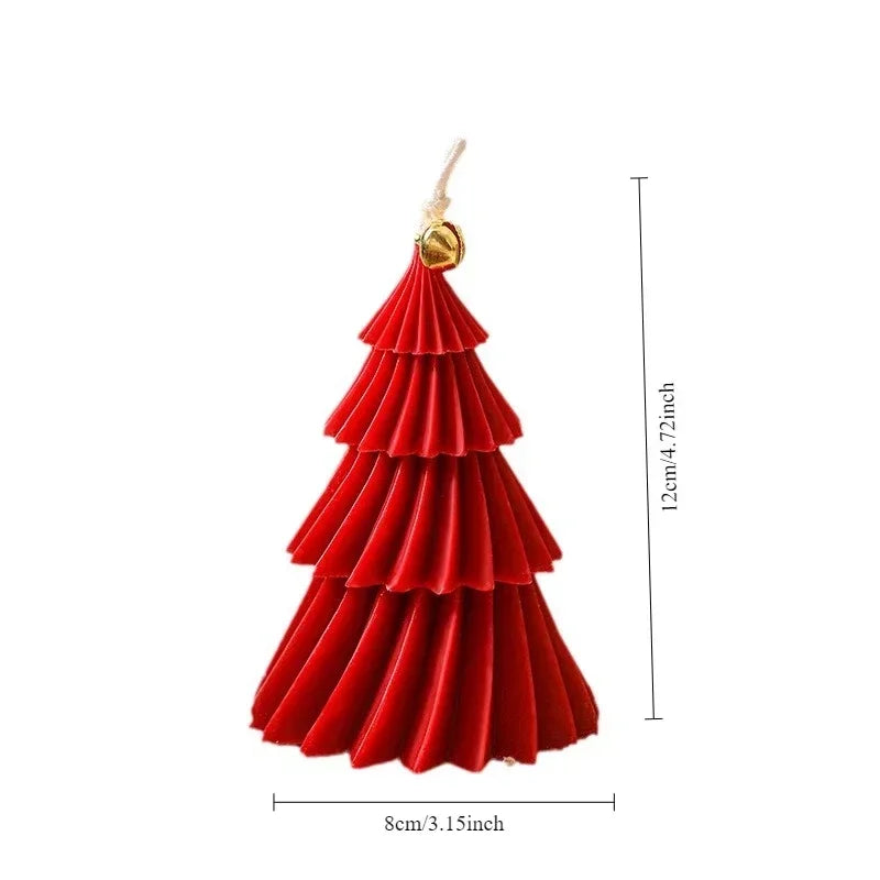 Pleated Christmas Tree Candle, Handmade Soy Wax Scented Candle