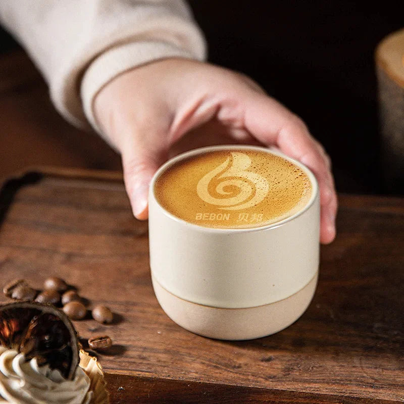 Handmade kiln-fired ceramic tea cup