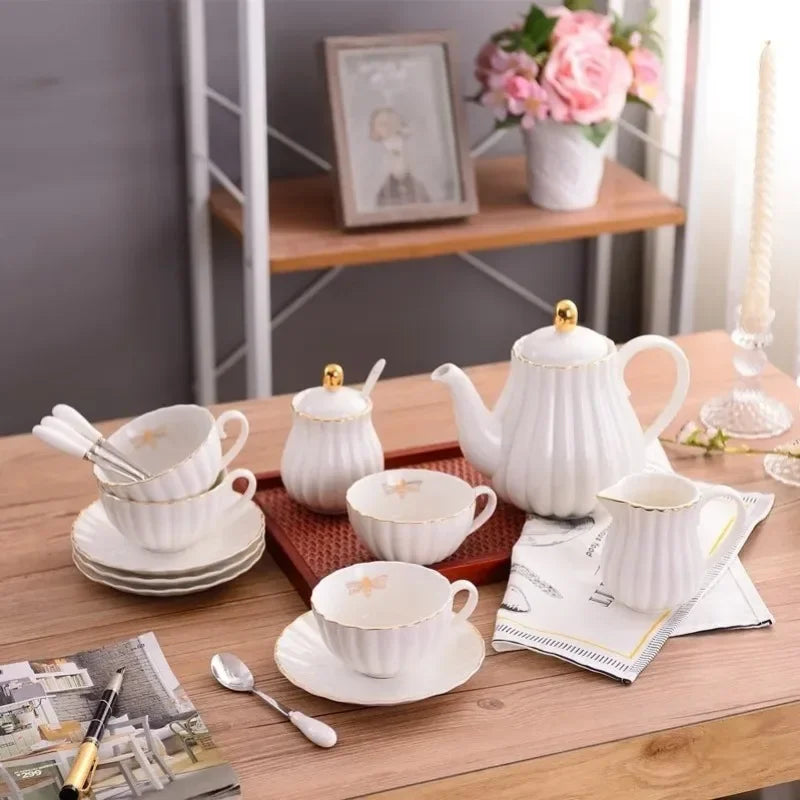Pumpkin Teapot, Fluted Bone China Tea Pot (1L)