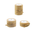 Wooden Tealight Candle Holders, Rustic Set of 3