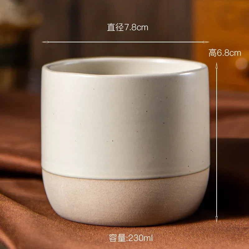 Handmade kiln-fired ceramic tea cup