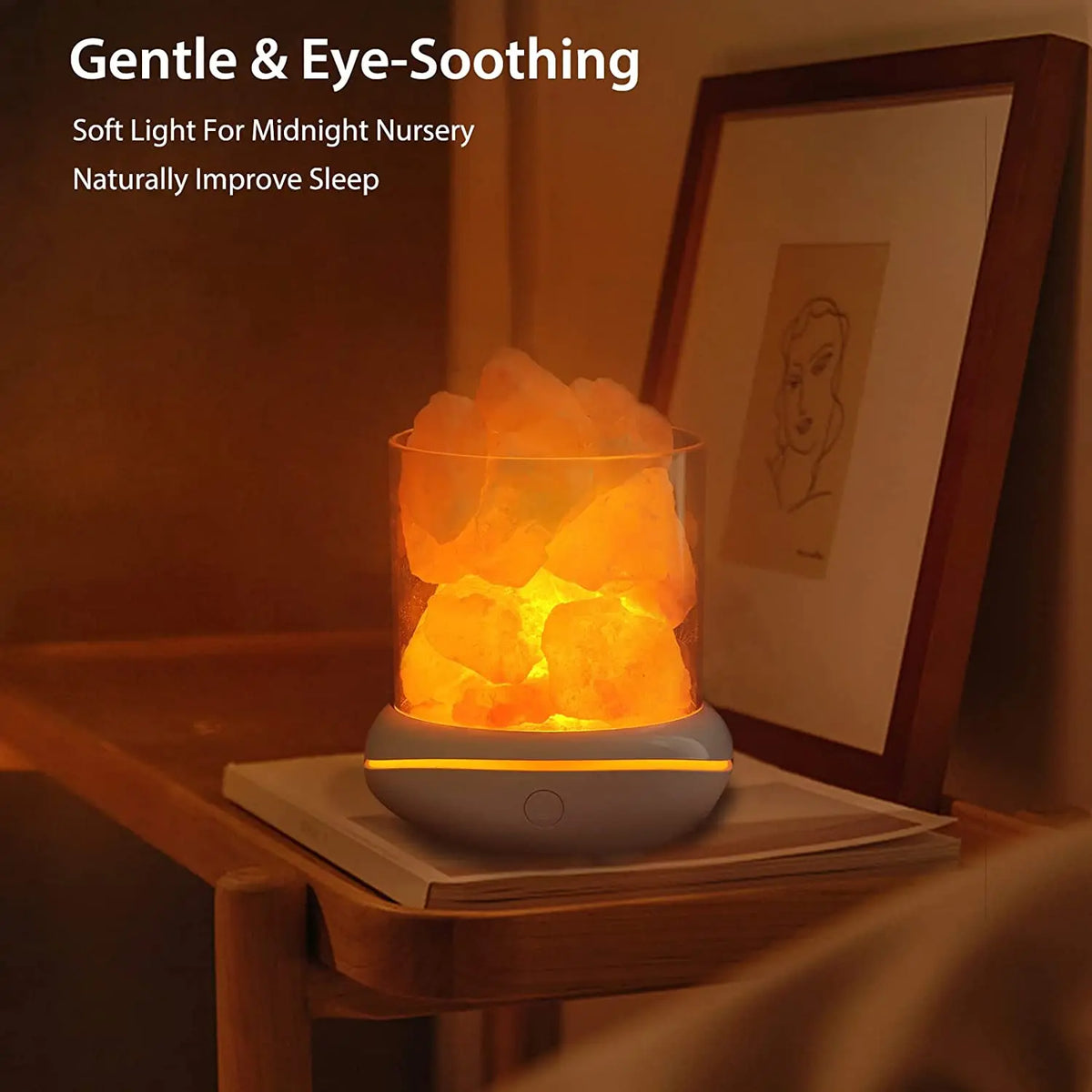 Himalayan Salt Lamp, USB Crystal Night Light with Aroma Pad