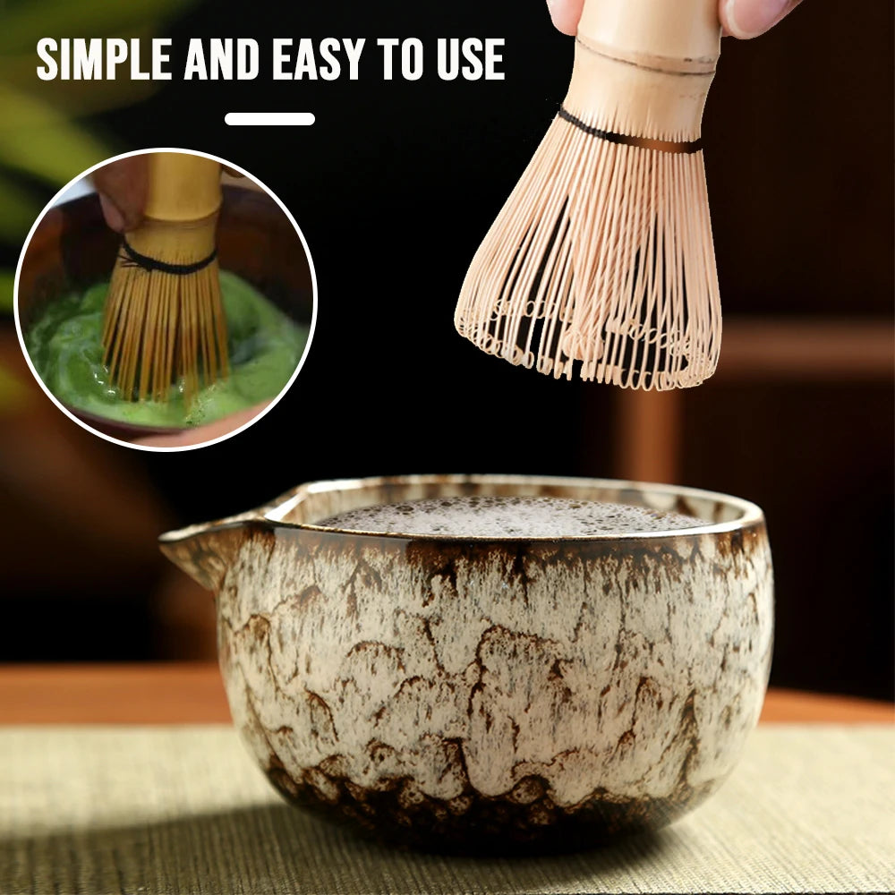 Japanese Matcha Tea Set, 6-Piece Bamboo Whisk Ceremony Kit