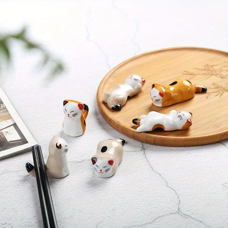 Ceramic Cat Chopstick Rests, Set of 6 product photo 4