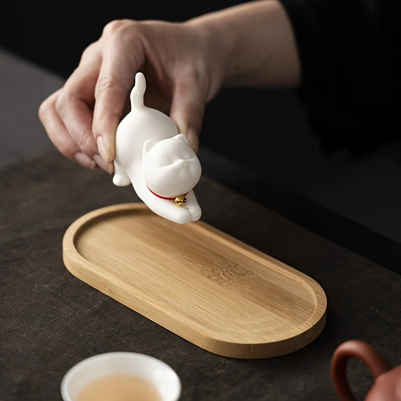 Ceramic Cat Incense Holder, Minimalist Incense Stick Burner