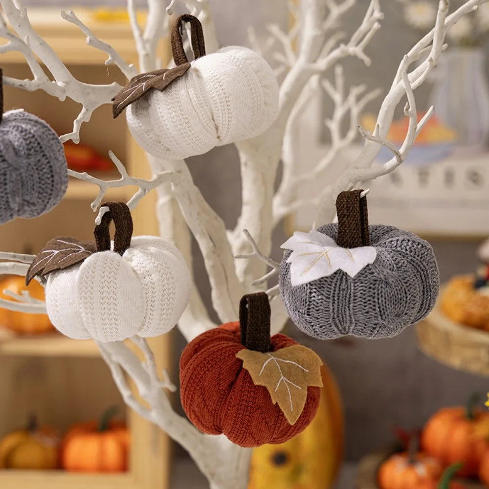 Knit Pumpkins, Cozy Fall Table Decor (Set of 3)