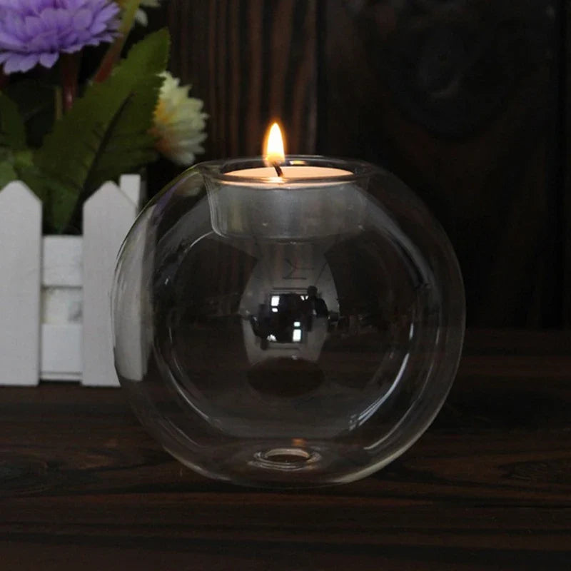 Clear Glass Globe Tealight Holder product photo 2