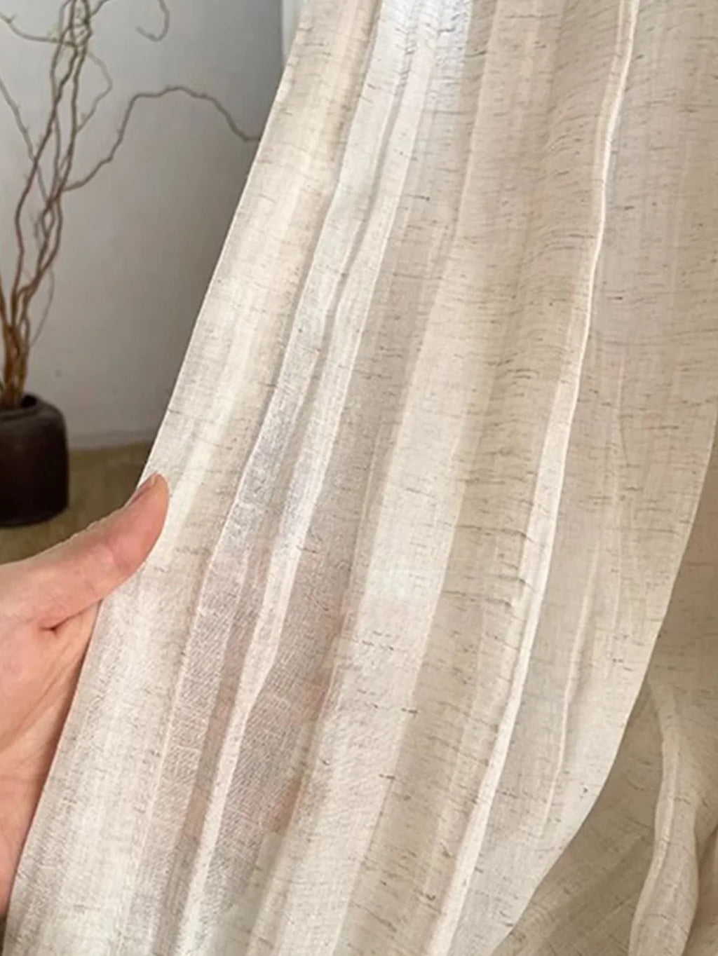 Wrinkled Linen Tab Top Curtain product photo 5