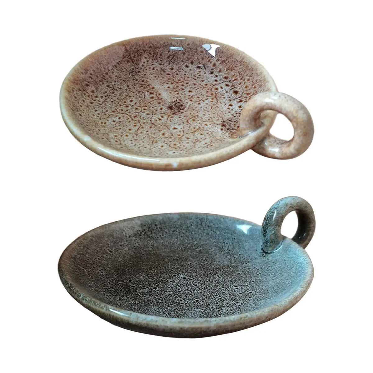 Ceramic Candle Holder, Vintage Chamberstick with Handle