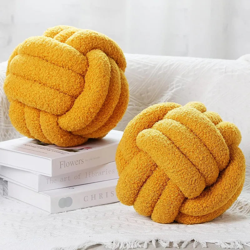 Knot Pillow, Handmade Plush Knotted Ball Cushion