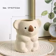 Koala Planter, Speckled Ceramic Succulent Pot