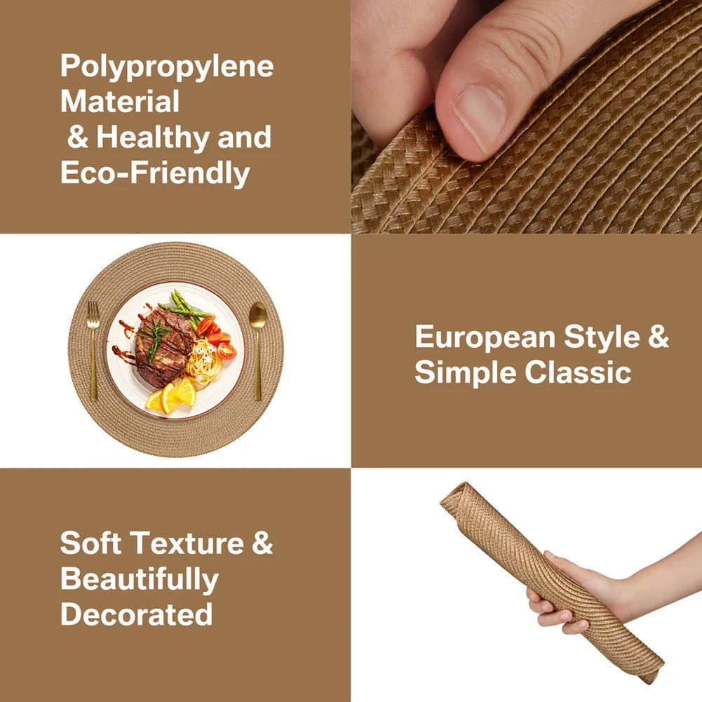 Round Woven Placemat & Coaster Set product photo 2