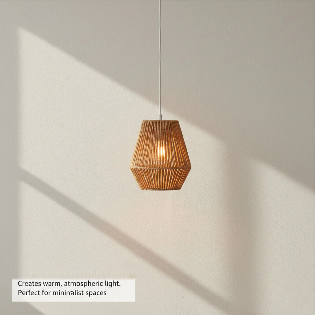 Woven boho pendant lampshade