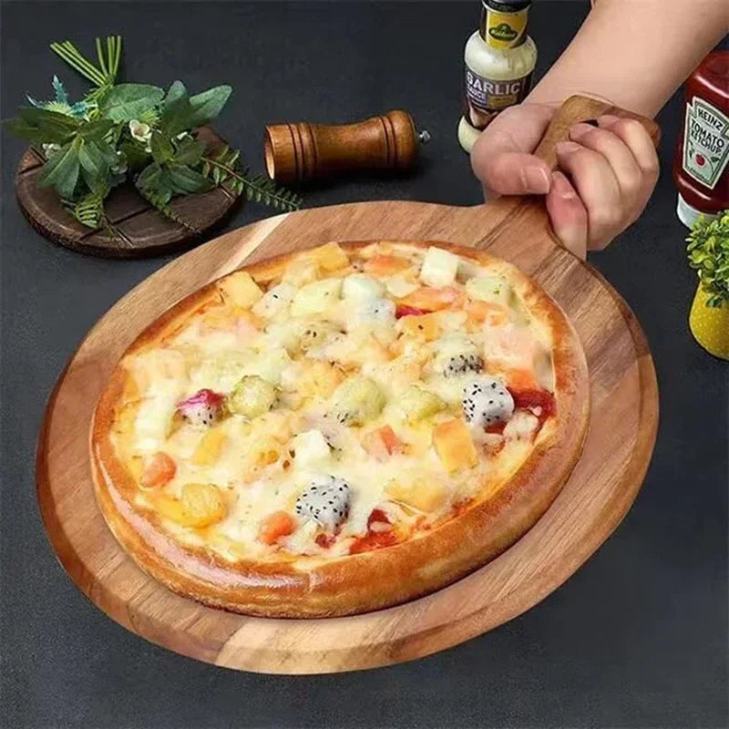 Acacia Wood Cutting Board with Handle, Charcuterie Serving Board