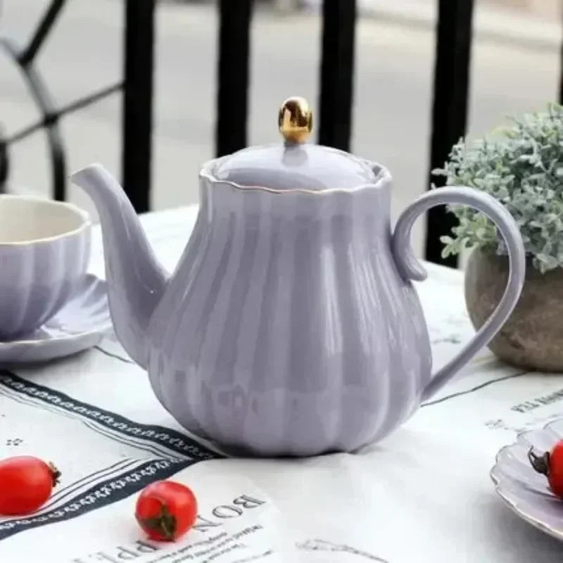 Pumpkin Teapot, Fluted Bone China Tea Pot (1L)