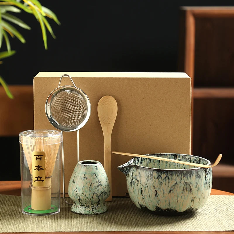 Japanese Matcha Tea Set, 6-Piece Bamboo Whisk Ceremony Kit