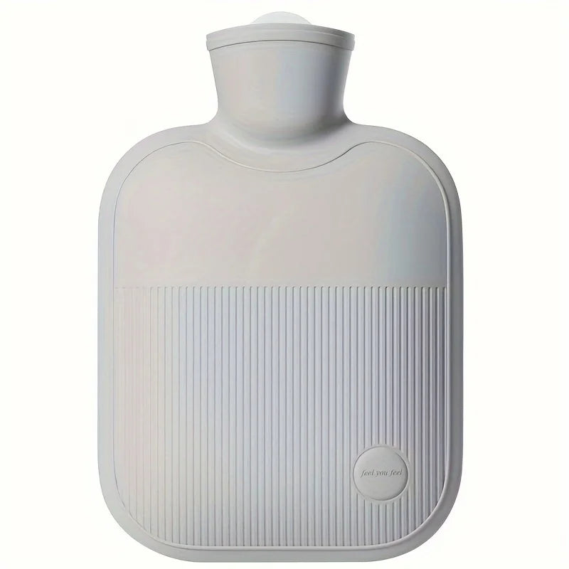 Hot Water Bottle with Plush Cover, 1L Soft Silicone Warmer