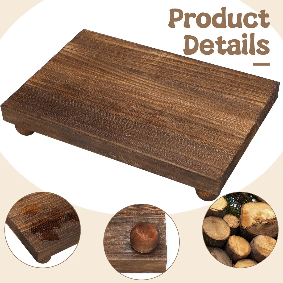 Wooden Pedestal Riser, Farmhouse Soap & Candle Stand