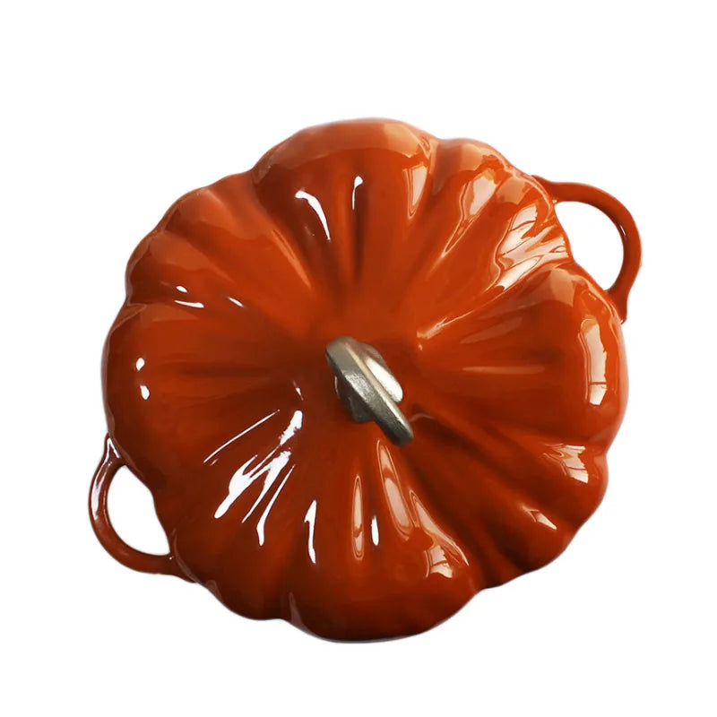Pumpkin Dutch Oven, Enameled Cast Iron Pot (3.5 Qt)