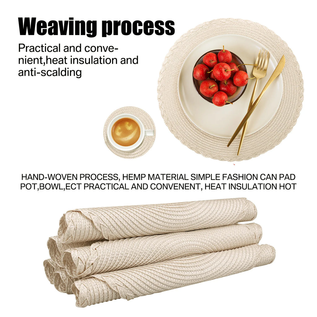 Round Woven Placemat & Coaster Set product photo 6