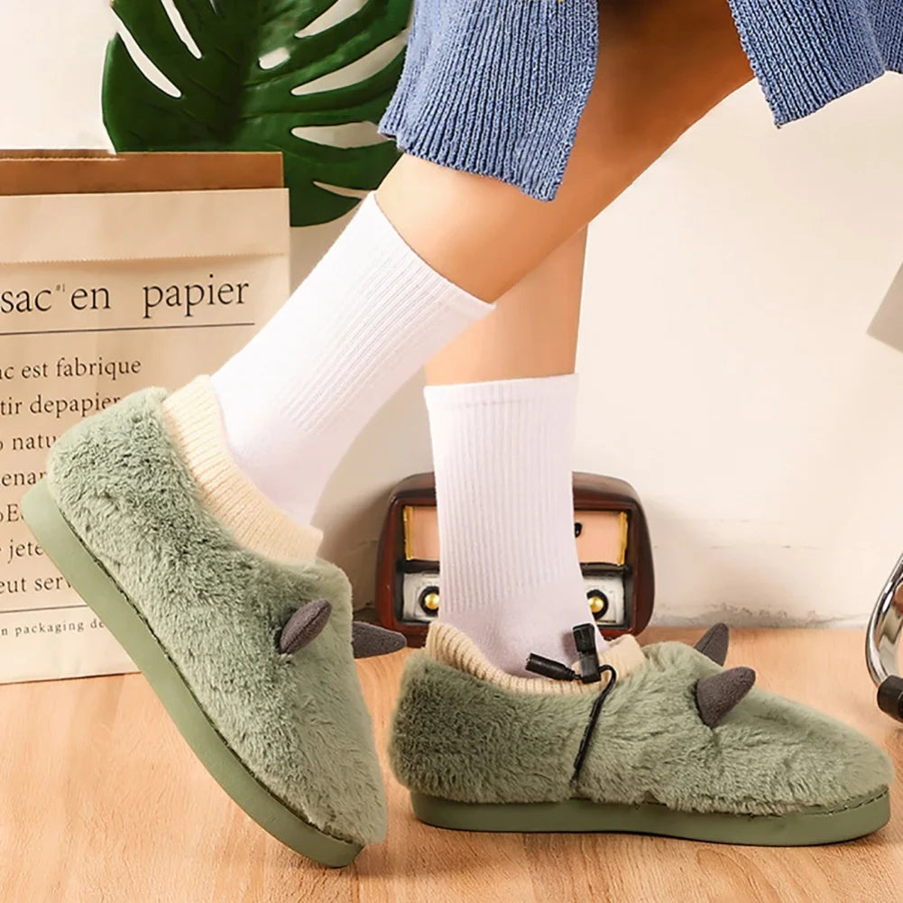 Heated Plush Slippers, USB Foot Warmer House Shoes