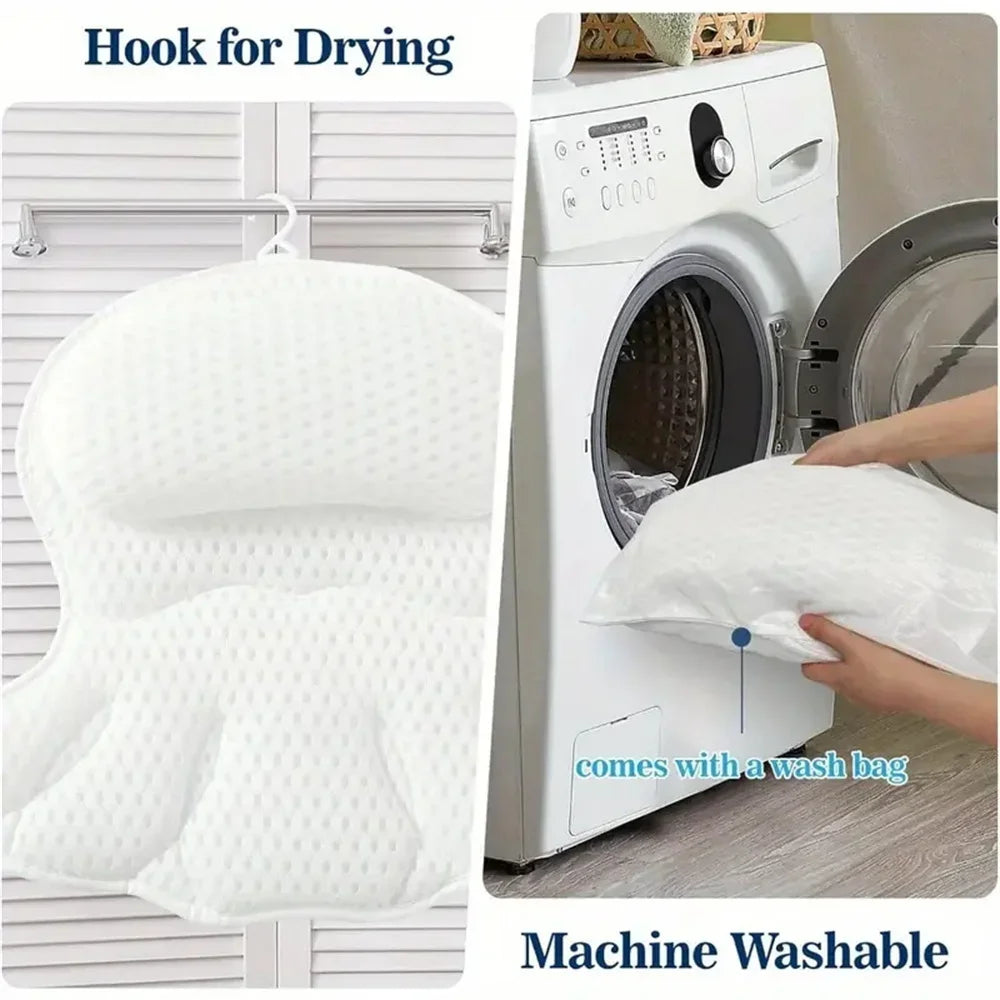 Spa Bath Pillow, 4D Mesh Bathtub Headrest with Suction Cups