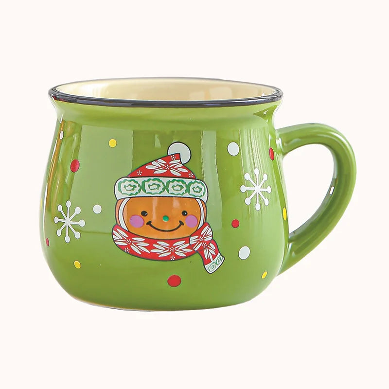 Christmas ceramic mug, green bear design