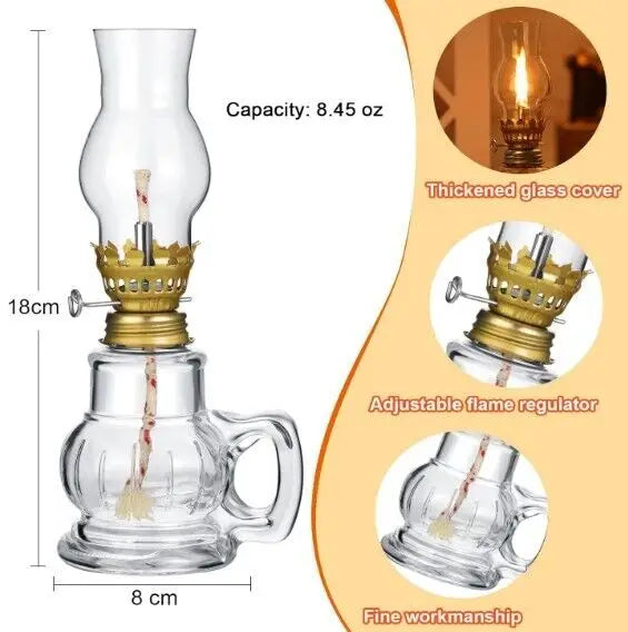 Vintage Glass Oil Lamp Lantern product photo 7