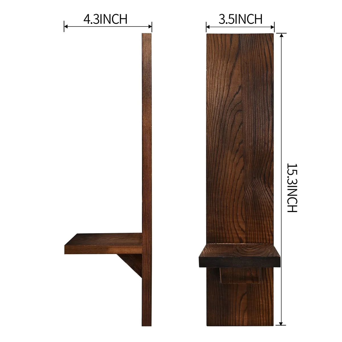 Wooden Candle Sconces, Rustic Wall Pillar Holders (Set of 2)