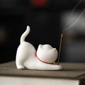 Ceramic Cat Incense Holder, Minimalist Incense Stick Burner