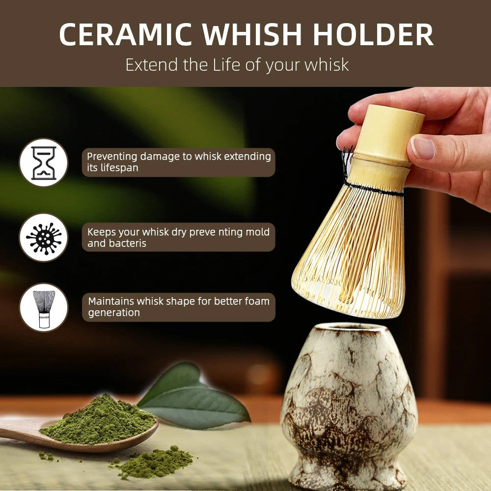 Japanese Matcha Tea Set, 6-Piece Bamboo Whisk Ceremony Kit