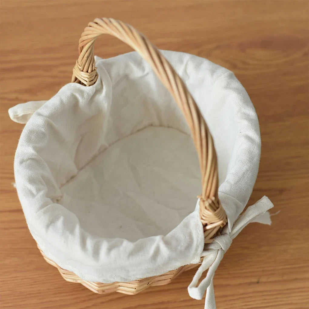 Lined Rattan Picnic Tote Basket product photo 2