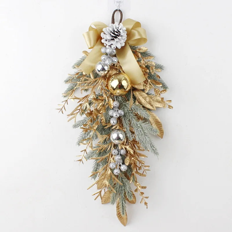 Gold & Sage Christmas Wreath, Pinecone Wreath, Swag or Garland