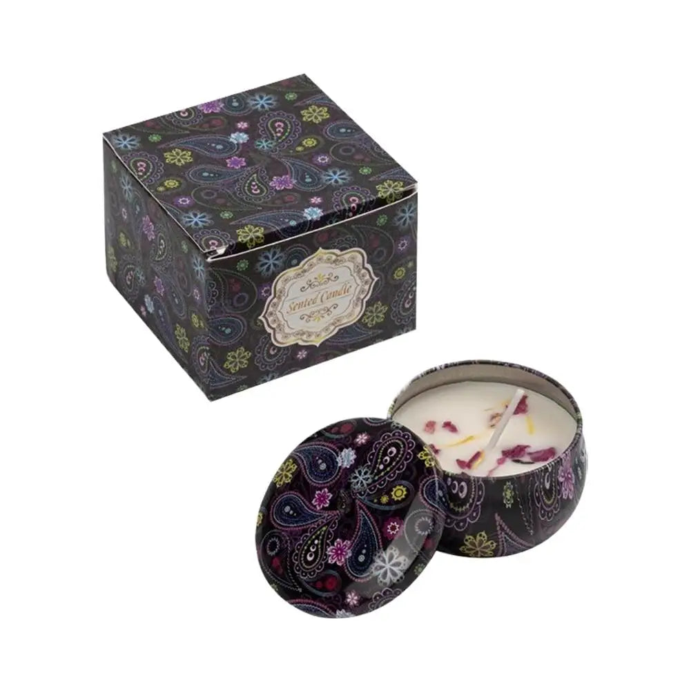 Vintage floral tin soy candle