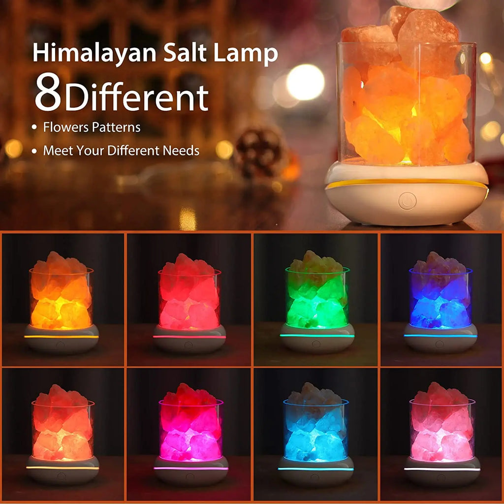 Himalayan Salt Lamp, USB Crystal Night Light with Aroma Pad