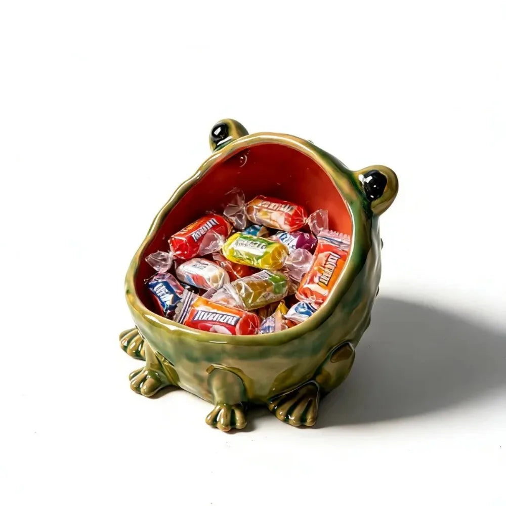 Frog Ceramic Bowl, Catchall Dish for Keys & Candy