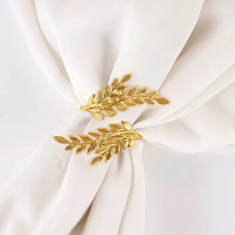 Gold Leaf Napkin Rings, Set of 6 or 12