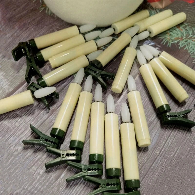 Clip-On Christmas Tree Candles, LED Taper Candles with Remote (10 Pack)