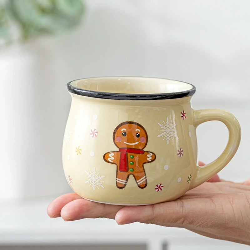 Christmas Ceramic Mug, Cute Holiday Cup (150ml)