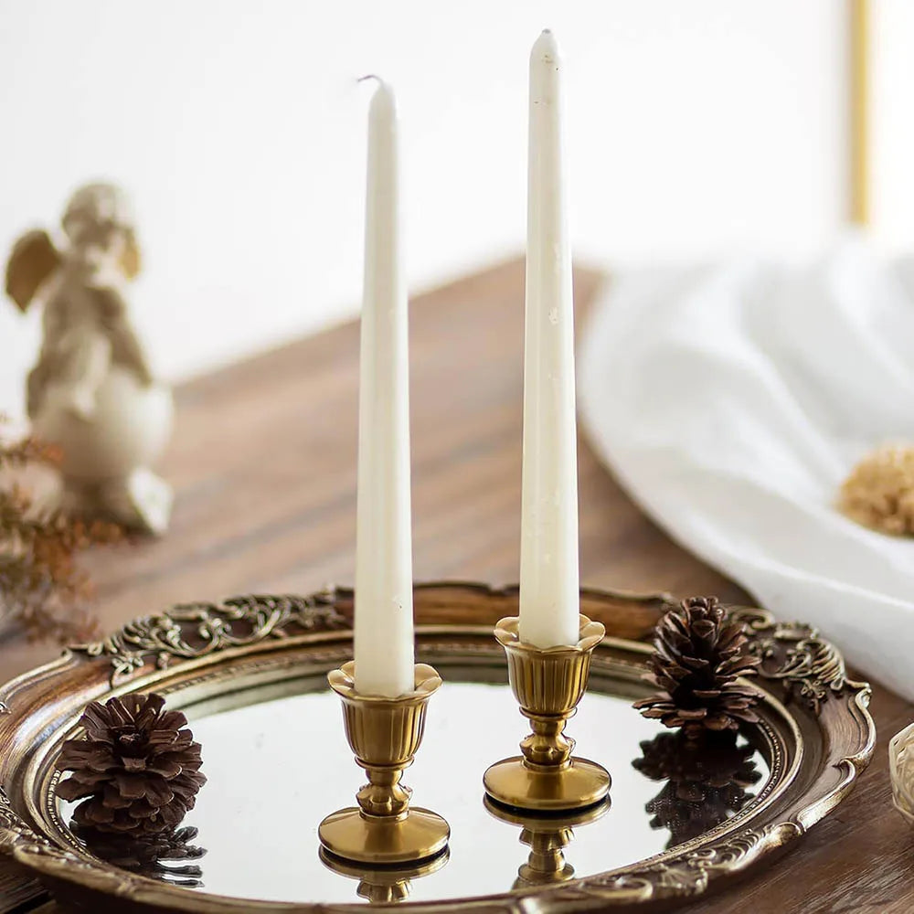Vintage Brass Candlesticks, Victorian Taper Candle Holders