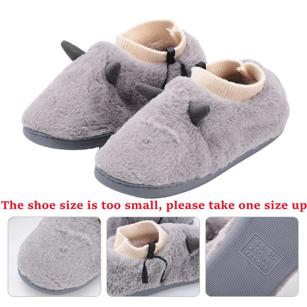 Heated Plush Slippers, USB Foot Warmer House Shoes