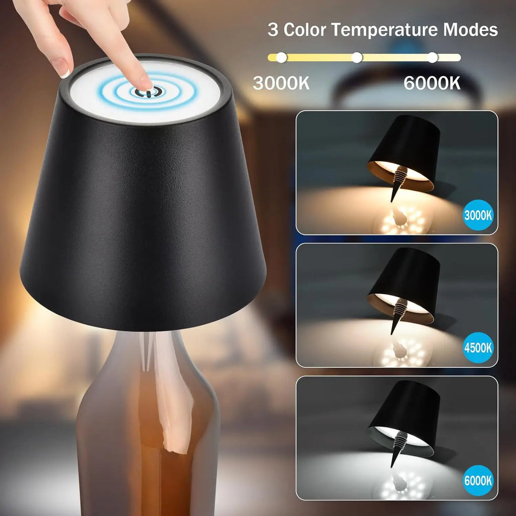 Cordless Bottle Lamp, Rechargeable Touch Lamp for Wine Bottles
