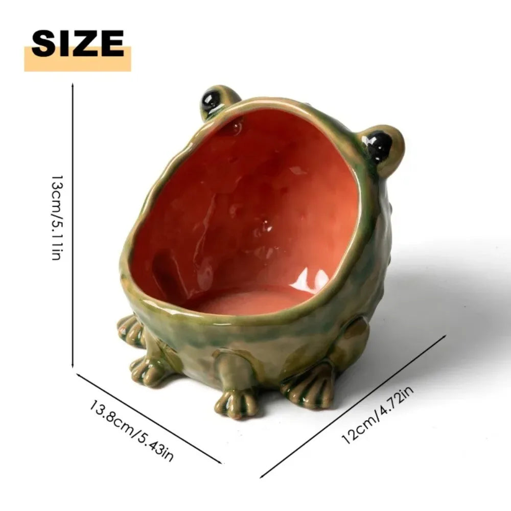 Frog Ceramic Bowl, Catchall Dish for Keys & Candy