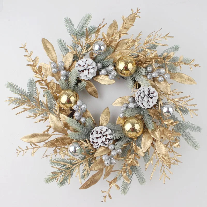 Gold & Sage Christmas Wreath, Pinecone Wreath, Swag or Garland