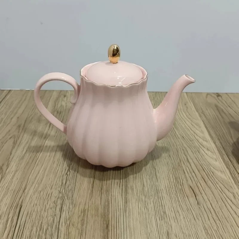 Pumpkin Teapot, Fluted Bone China Tea Pot (1L)