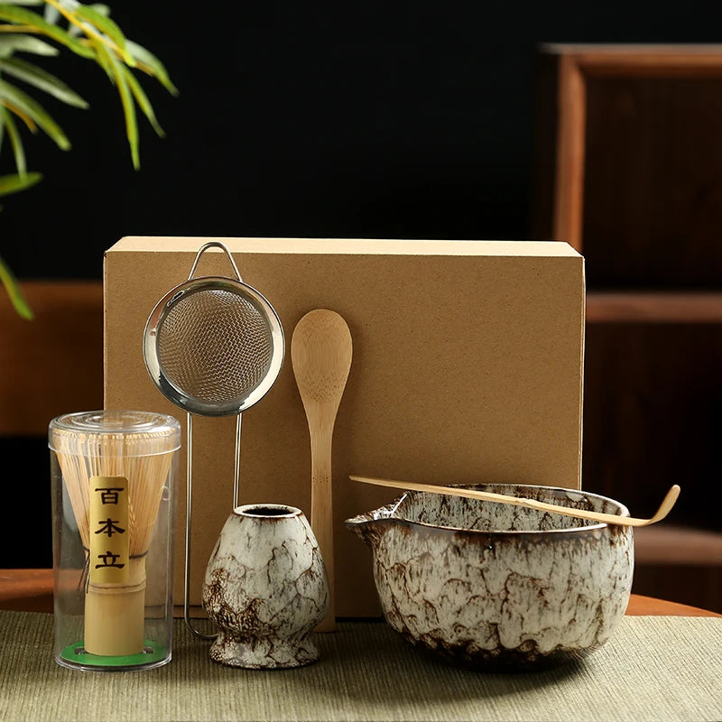 Japanese Matcha Tea Set, 6-Piece Bamboo Whisk Ceremony Kit