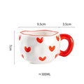 Hand-Painted Ceramic Mug, Cute Irregular Flower Coffee Mug