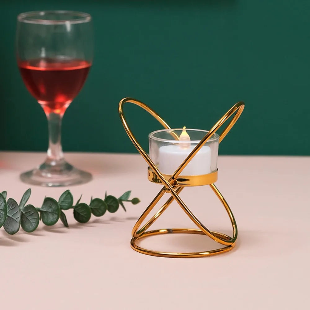 Gold Lotus Tealight Holder, Metal Candle Centerpiece